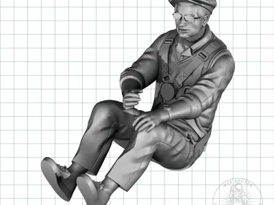 Vintage Glider Pilot 3D print model