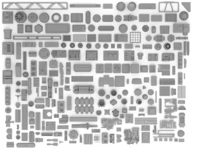 Star Wars KitBash Hard Surface Sci-fi Greeble 1-1 scale 3D model