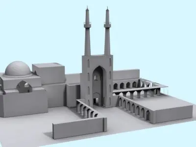 Jameh Mosque of Yazd Low-poly 3D model