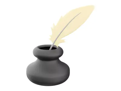 3d feather  bottle  cartoon 3D model