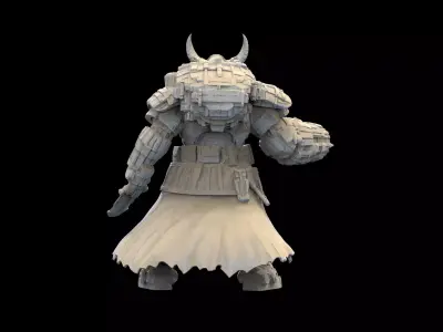 Sci-Fi Chaos Warrior   Armored Demon Knight Miniature  Tabletop  3D print model