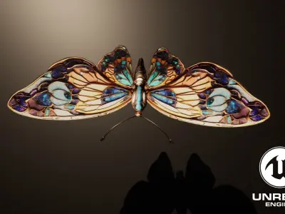 Fantasy Butterfly 01 Low-poly 3D model
