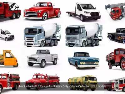 Trucks Pack 211 Pickup And Heavy Duty Vehicle Collection