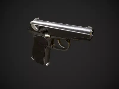 Low Poly Small Arms Weapon - 3 In 1 - Textured Low-poly 3D model