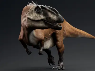Dinosaur Carcharodontosaurus Low-poly 3D model