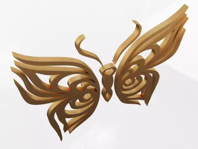Butterfly Frame Decoration Low-poly 3D model