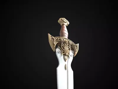 Stylized Hobbit Sword - Thains Blade - Game Ready 3D model