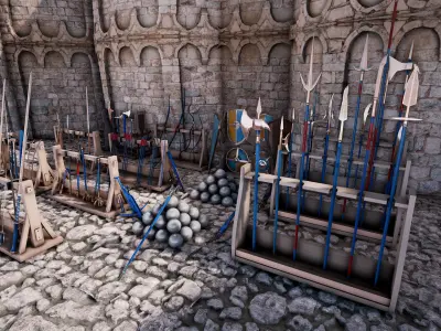 Ultimate Medieval Weapons Package  300 variations Low-poly 3D model