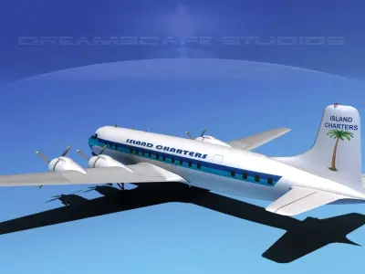 Douglas DC-7C Island Charters 3D model