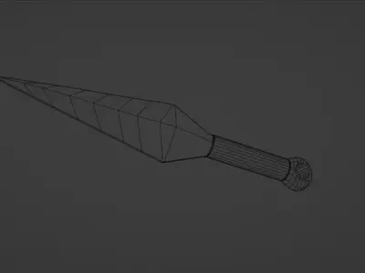 Japanese Kunai Low-poly 3D model