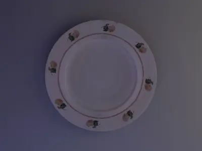 Low Poly Old Plate Free low-poly 3D model
