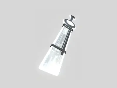 SciFi Sword A11 Black White - Character Design Fashion Low-poly 3D model