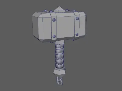 Hammer 01 1822 1672 Free low-poly 3D model