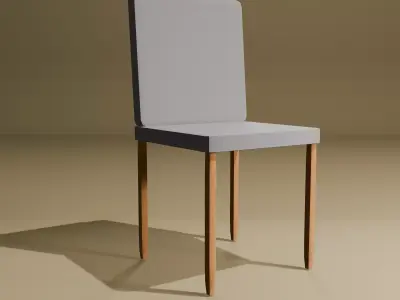 1 mesa e 2 cores de cadeiras Low-poly 3D model