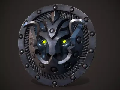 lion shield Free low-poly 3D model
