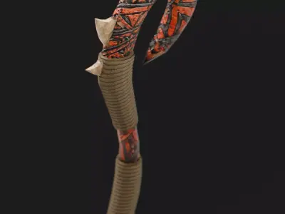 Ancient Fantasy Hatchet Low-poly 3D model