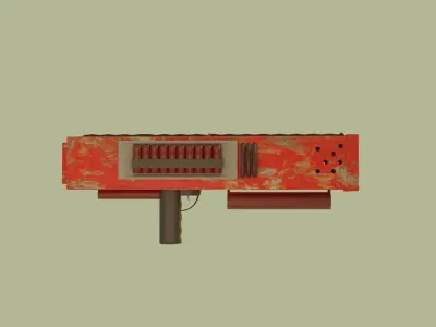 weapon low poly grenade launcher Low-poly 3D model