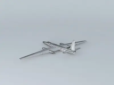 U2 airplane flying in sky 3D model