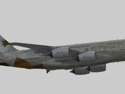 Airbus A380-8 Etihad Airways livery Low-poly 3D model