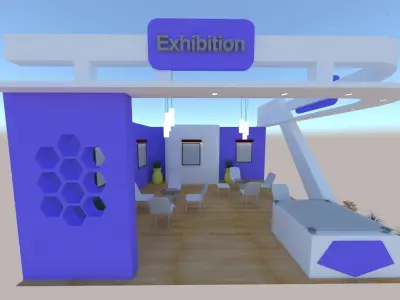 Modern exhibition stall 3D model