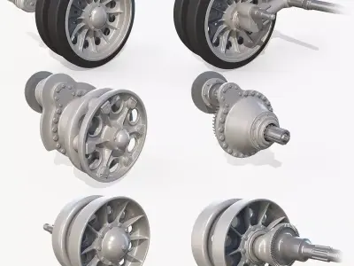 T-34 Tank Wheels Late 3D model