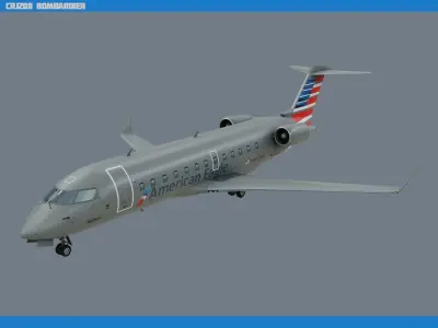CRJ200 American Eagle Low-poly 3D model