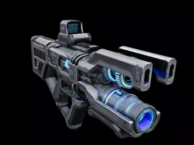 Sci-Fi Plasma Rifle  Low-poly 3D model