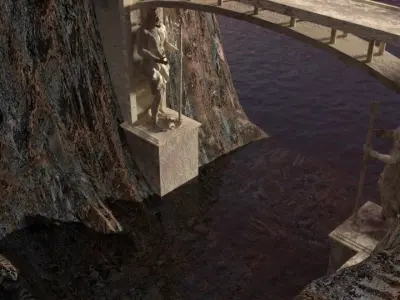 historic way Low-poly 3D model