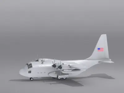 Lockheed C-130 Hercules  Low-poly 3D model