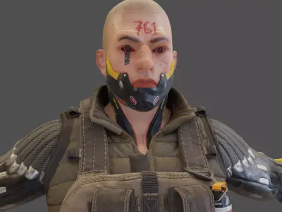 Sci-fi Soldier Low-poly 3D model