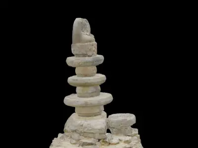 seated stone Buddha 3D model