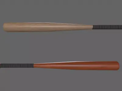 PBR Wooden Baseball Bat Low-poly 3D model