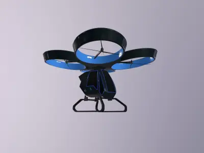 El Cezeri Futuristic Vtol Car Low-poly 3D model