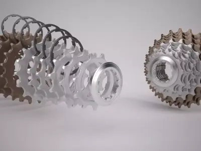 Road Bike Sprocket Set 3D model