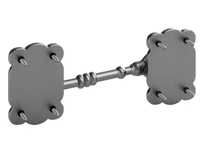 Black Door Latch Lock 3D model