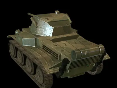 Light Tank Mk VII Tetrarch Low poly Free low-poly 3D model