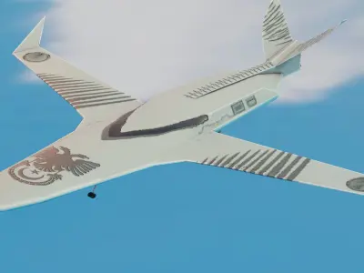 Fatih drone flying in sky Low-poly 3D model