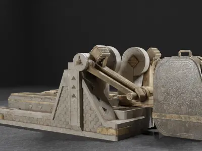 Siege Wagon Low-poly 3D model