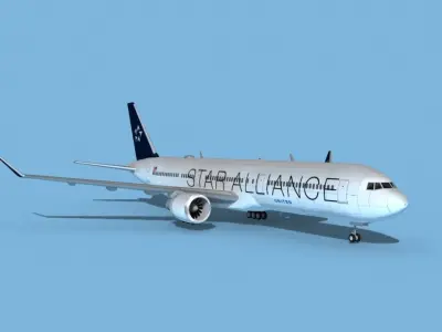 Boeing 767-400 Star Alliance 3D model