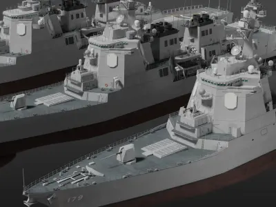 JMSDF AEGIS destroyers collection 3D model