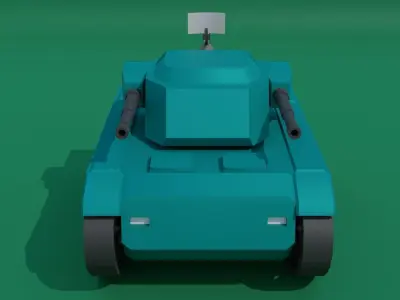 Simple Stylized Self-propelled anti-aircraft Low-poly 3D model