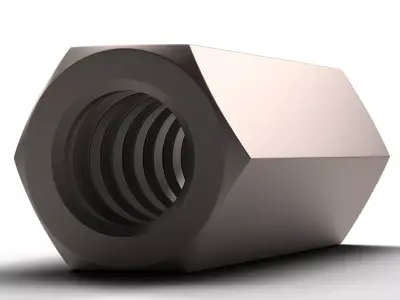 Coupling Nut Low-poly 3D model