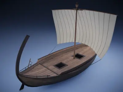 Ancient Ship Low-poly 3D model