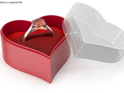 Asscher Cut Imperial Topaz On Silver Wedding Ring V01 3D model