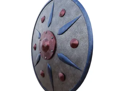 Painted Shield Low-poly 3D model