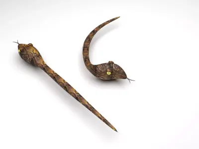 Snake With Straight Snake 3D model