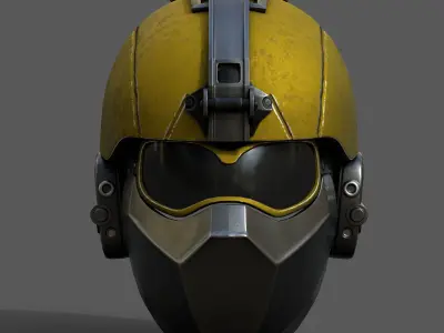 Helmet scifi military combat soldier fantasy cyborg  Low-poly 3D model