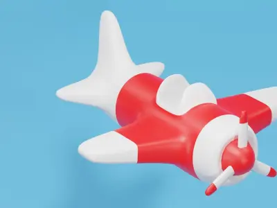 Cartoon Airplane 3D model
