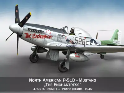 North American P-51D Mustang - The Enchantress 3D model