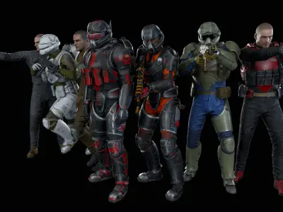 Sci-fi Military Low-poly 3D model